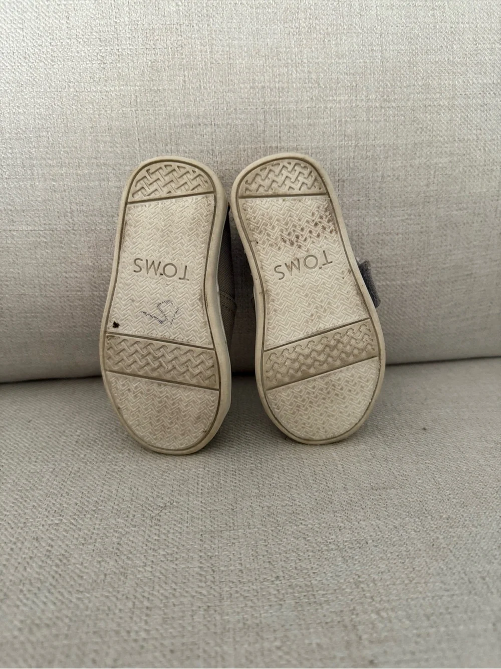 TOMS toddler Gray Canvas Slip-On Shoes
